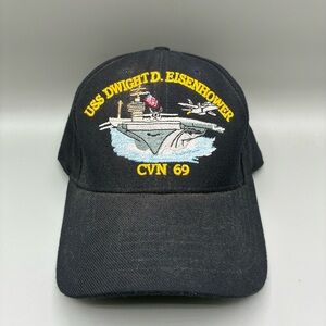 Vintage USS Dwight D Eisenhower CVN 69 The Corps USN Navy Black Hat
